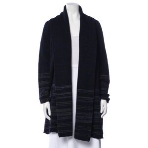 Vince Black and Navy Stripped Sweater Coat